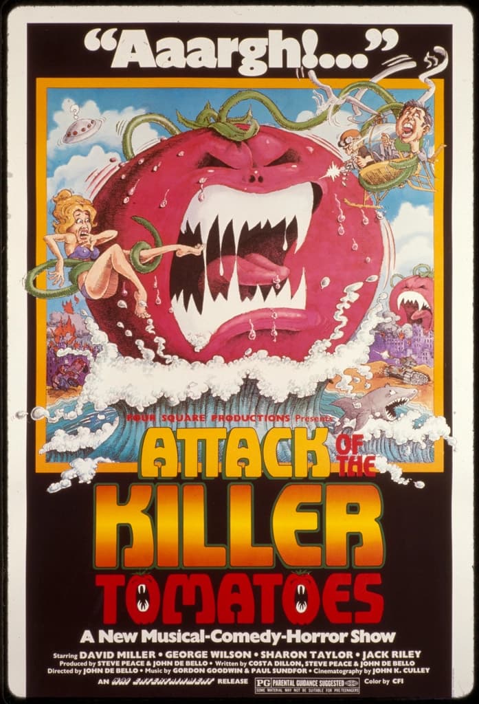 Key visual for Attack of the Killer Tomatoes: Organic Intelligence, showing sentient tomatoes.