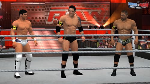 Key visual for WWE SmackDown featuring Gunther, CM Punk, Cody Rhodes, and Finn Bálor.