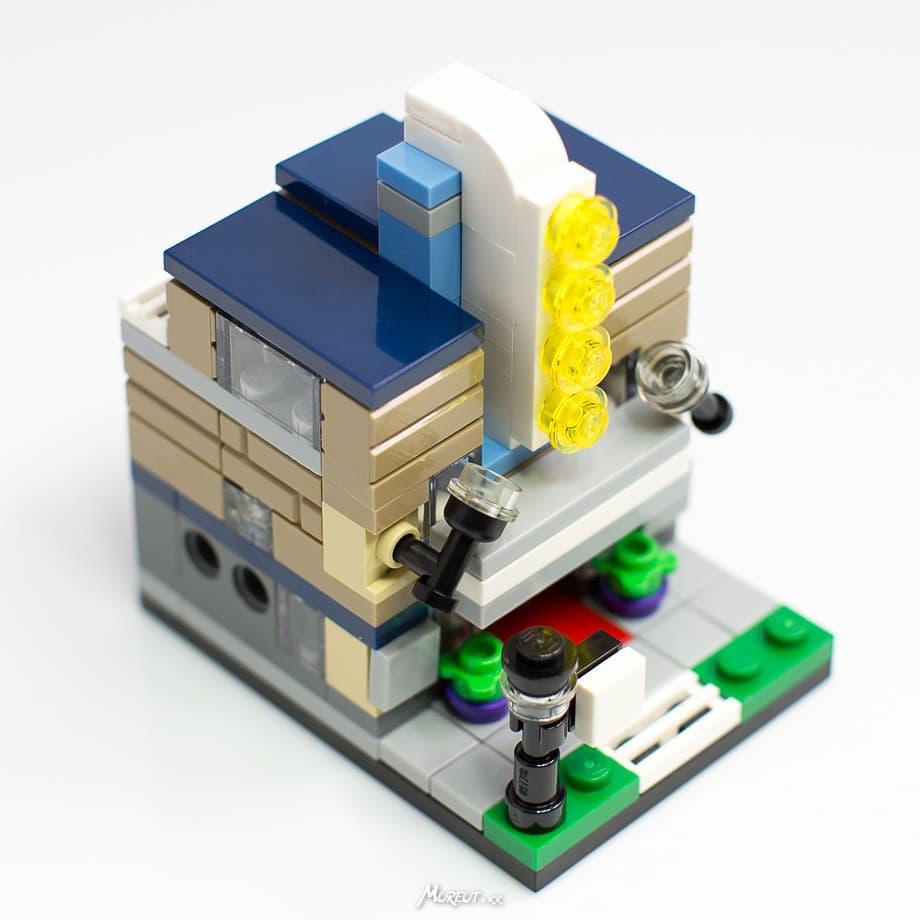 Promotional image of the LEGO Olivia Rodrigo Dual Guitar set, showing both electric and acoustic halves, with minifigures.